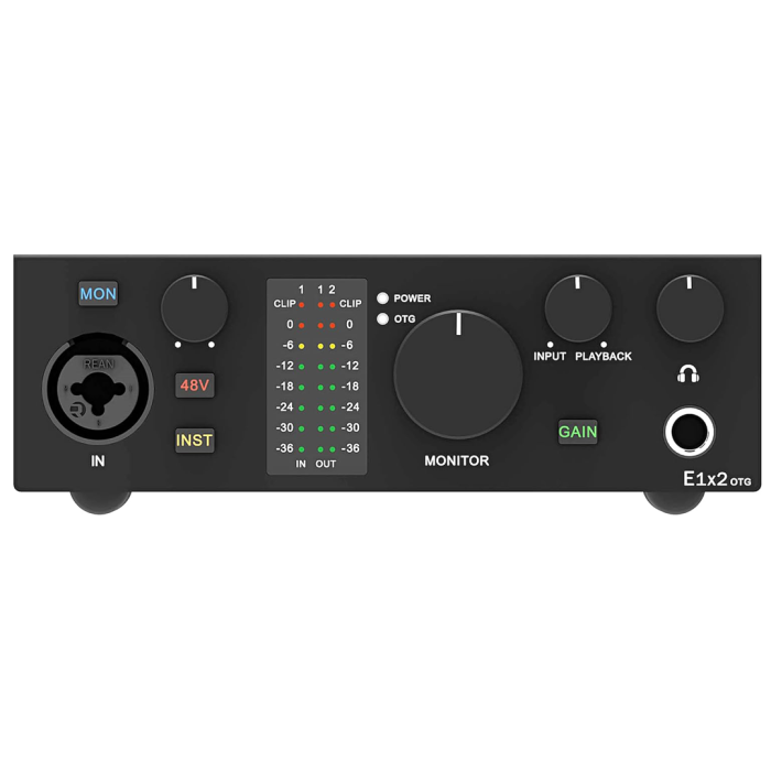 Topping Professional 05 0001 E1x2 OTG Ses Kartı (Siyah) | Solo Müzisyenler ve Podcast Yayıncıları İçin İdeal